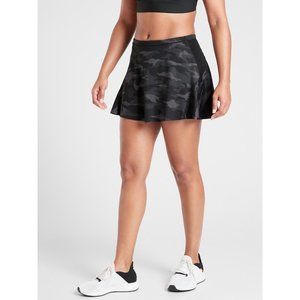 New Athleta Black Camo Match Point Tennis Golf Skort Skirt XS